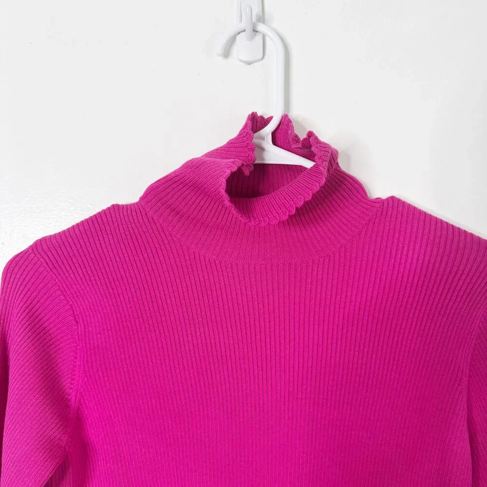 Lilly Pulitzer Lil Nora Turtleneck Sweater Hot Pink Ribbed 64450P 14 Kids' NWT